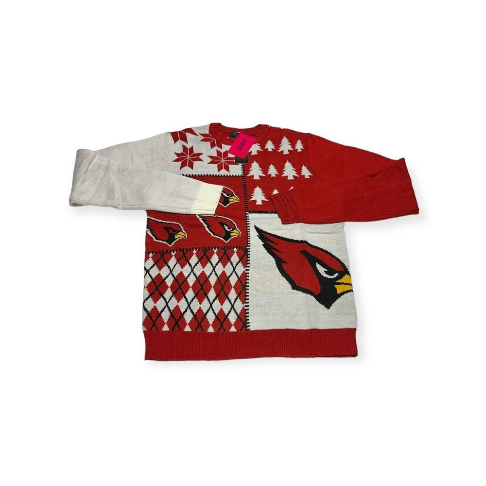NWT Men's FOCO Arizona Cardinals NFL Busy Block Ugly Christmas Sweater Size S